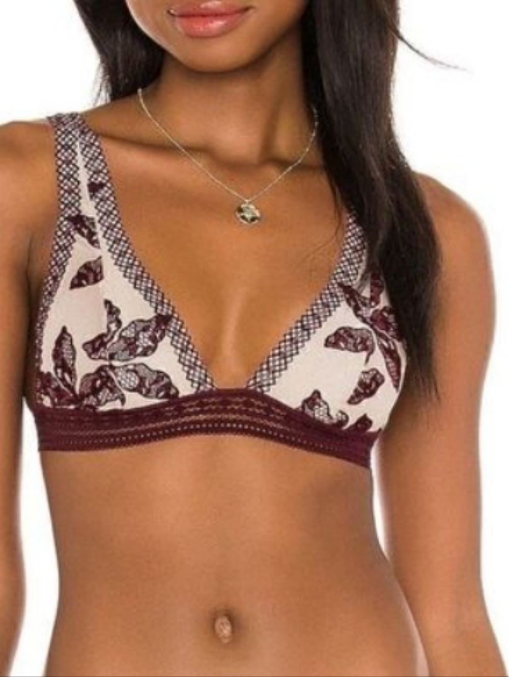 Free People Alia Bralette in Bordeaux Combo